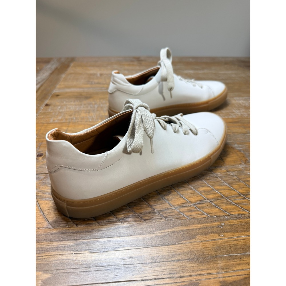M.Gemi White Leather Low Top Sneakers Made in Italy Gum Sole Womens Size 41